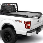 Roll Up Truck Bed Cover shown with Headache rack and bed rails