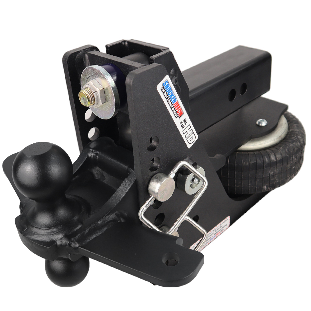 Shocker 20K HD Max Black Air Bumper Hitch with Black Combo Sway Mount - 2-1/2" Shank