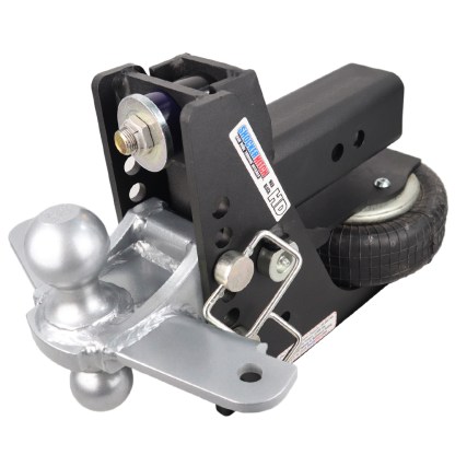 Shocker 20K HD Max Black Air Bumper Hitch with Silver Combo Sway Mount - 3" Shank