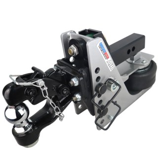 Shocker Streamline 10K Aluminum Air Receiver Hitch with Pintle and Ball Combo Mount - 2" Ball
