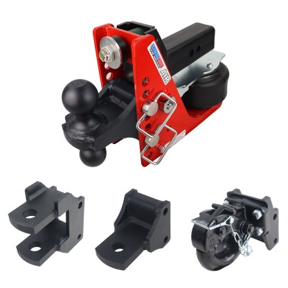 Shocker 12K Air Bumper Hitch Farm Mount Towing Kit with Pintle Hook, Clevis Pin, Standard Drawbar and Black Combo Ball Mount - 2-1/2" Shank