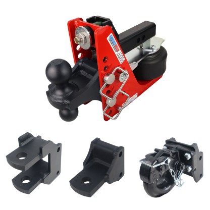 Shocker 12K Air Bumper Hitch Farm Mount Towing Kit with Pintle Hook, Clevis Pin, Standard Drawbar and Black Combo Ball Mount - 2" Shank