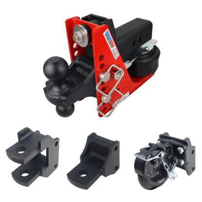 Shocker 12K Air Bumper Hitch Farm Mount Towing Kit with Pintle Hook, Clevis Pin, Standard Drawbar and Black Combo Ball Mount - 3" Shank