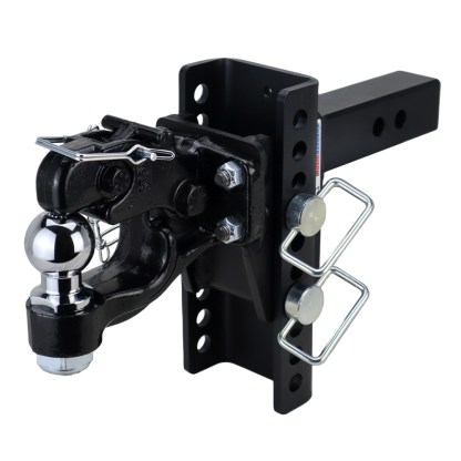 Shocker XR Pintle & 2" Ball Hitch - 10-Hole Channel - For 2" Receiver