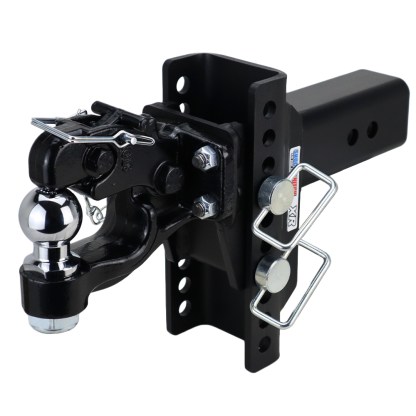 Shocker XR Pintle & 2" Ball Hitch - 10-Hole Channel - For 3" Receiver