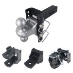 Shocker XR Adjustable Farm Mount Towing Kit with Pintle Hook, Clevis Pin, Standard Drawbar and Silver Combo Ball Mount