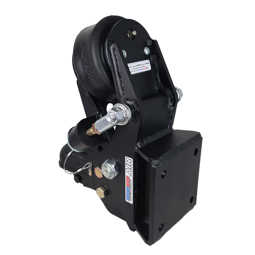 Shocker Tongue Mount Air Hitch with 12K Wallace Coupler - Square Plate Mount - Rear