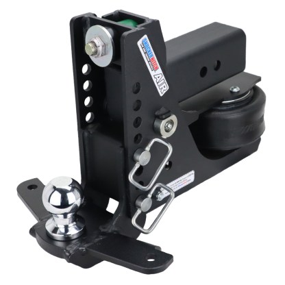 Shocker 12K Max Black Air Bumper Hitch with Drop 2-5/16" Ball with Sway Tabs Mount - For 3" Receiver