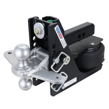 Shocker 12K Max Black Air Bumper Hitch with Silver Combo Ball with Sway Tabs Mount - For 2" Receiver