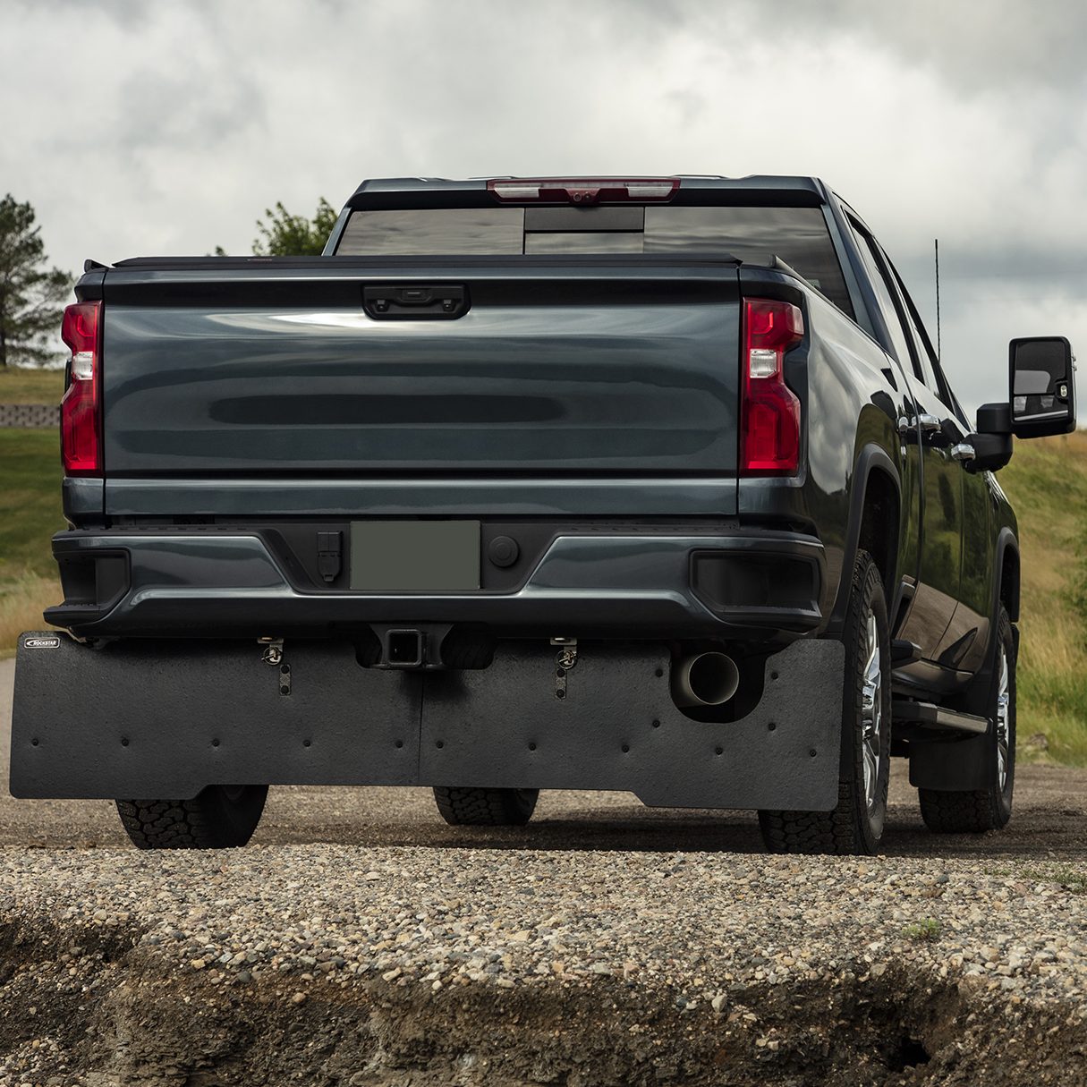 Commercial Grade Towing Mud Flaps- Chevy HD Exhaust Cut Out Shown