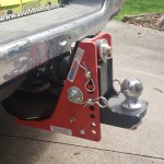 Shocker HD Air Bumper Hitch with Drop Mount Raised Installed