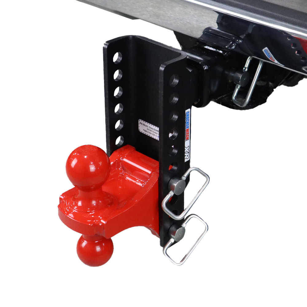 Shocker XR Hitch with Red Combo Ball - Dropped - 10 Hole Frame