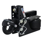 Max Black Air Hitch with Adjustable Channel Pintle Hook Mount - For 2" Receiver