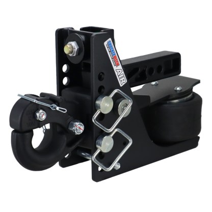 Max Black Air Hitch with Adjustable Channel Pintle Hook Mount - For 2" Receiver