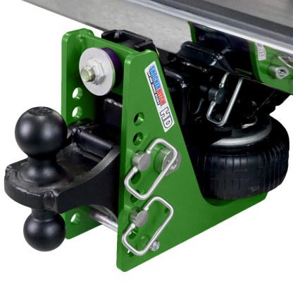 Shocker 20K HD Mean Air Bumper Hitch with Black Combo Ball Mount - Installed - Farmer's Green