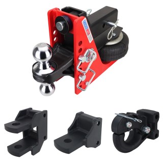 Shocker HD Air Hitch & Farm Mount Kit - Chrome Combo Ball, Pintle, Drawbar & Clevis