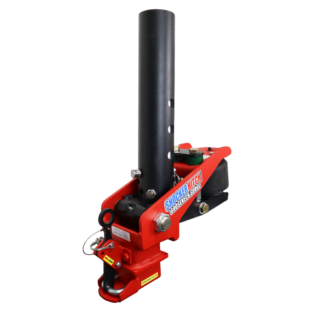 Shocker Multi-Fit Gooseneck Surge Air Hitch & Shift Lock Coupler for 2-5/16" Ball