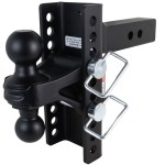 Shocker XR Adjustable Hitch with Black Combo Ball Mount - 10-Hole Channel - For 2" Receiver