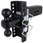 Shocker XR Adjustable Hitch with Black Combo Ball Mount - 10-Hole Channel - For 3" Receiver