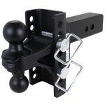 Shocker XR Adjustable Hitch with Black Combo Ball Mount - 8-Hole Channel - For 2-1/2" Receiver