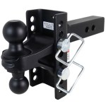 Shocker XR Adjustable Hitch with Black Combo Ball Mount - 8-Hole Channel - For 2" Receiver