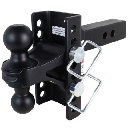 Shocker XR Adjustable Hitch with Black Combo Ball Mount - 8-Hole Channel - For 2" Receiver