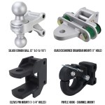 Shocker Hitch Farm Kit Mounts - (Silver Combo Ball, Quad-Cushion Drawbar, Clevis Pin, Pintle Hook) SH-FTK2