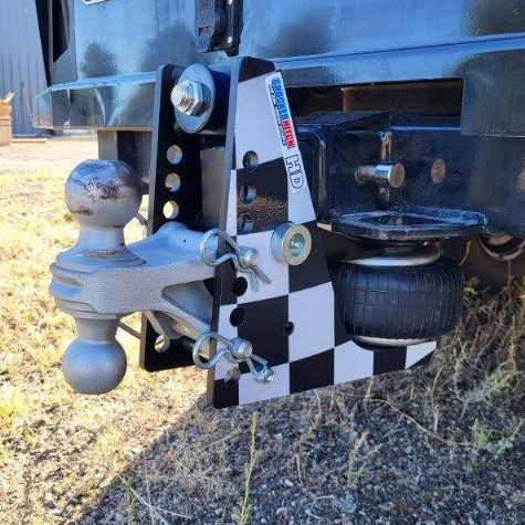 Checkered Flag Vinyl Laminate Protector Installed on Hitch