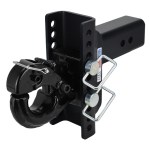 Shocker XR Adjustable Bumper Hitch with Channel Pintle Hook Mount - 10-Hole Channel - For 3" Receiver