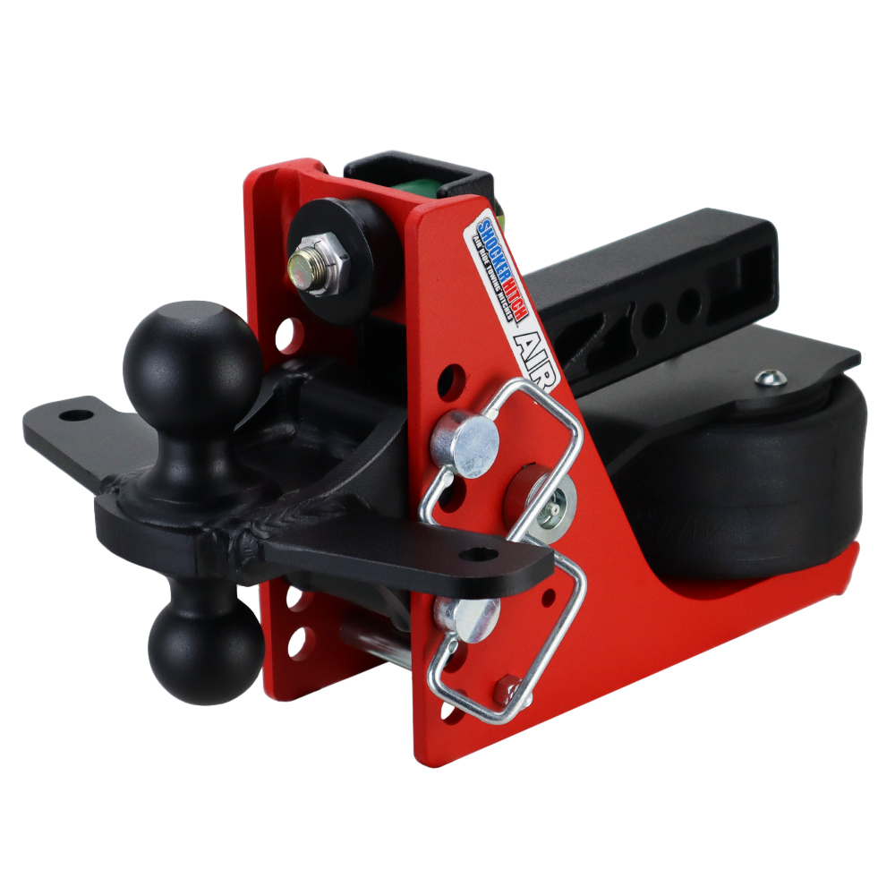 Shocker 14K Original Air Bumper Hitch with Sway Tab Black Combo Ball Mount - For 2" Receiver