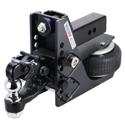 Shocker 20K HD Max Black Air Bumper Hitch with Channel Style Pintle & Ball Combo with 2" Ball For 2-1/2" Receiver