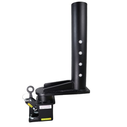 Shocker 30K Gooseneck Stem & 9" Offset Shift Lock Coupler - Round Stem with Straight Pin Holes - Black