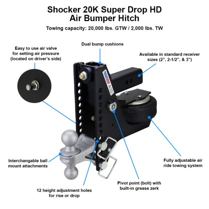 HD Max Black Super Drop Air Hitch - Diagram