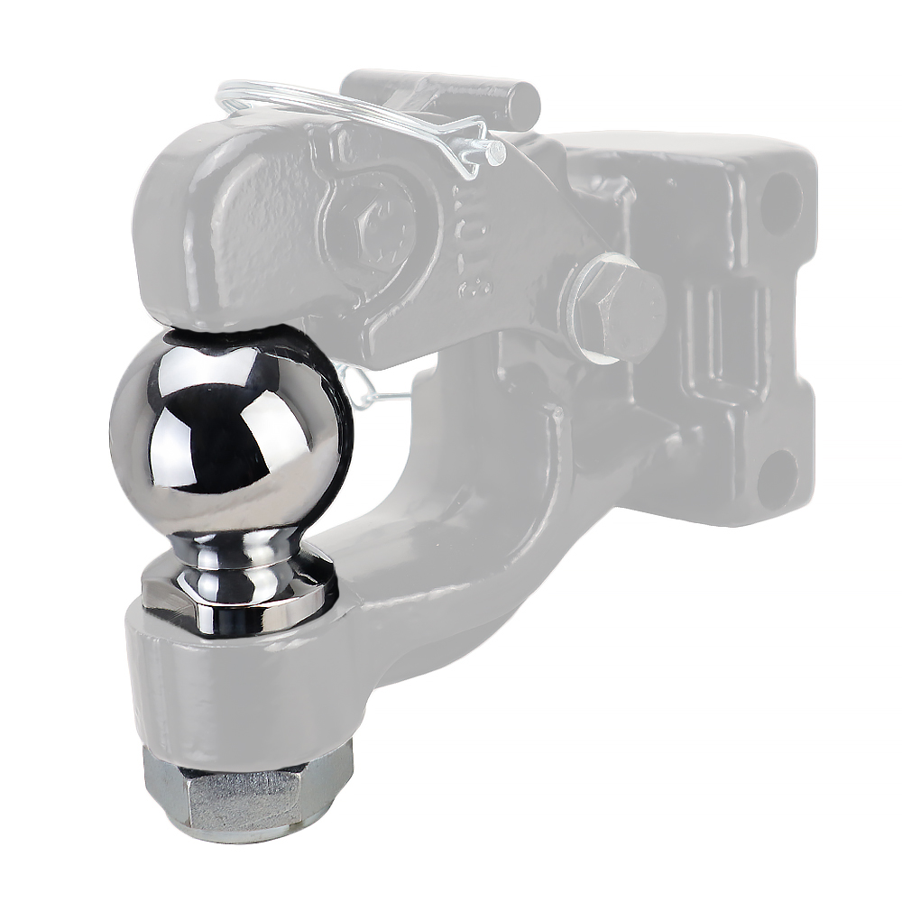 Shocker 2-5/16" Chrome Pintle Hitch Ball with 1-1/4" Diameter 2-1/4" Shank - Installed