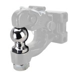 Shocker 2" Chrome Pintle Hitch Ball with 1-1/8" Diameter 2-1/4" Shank - Installed