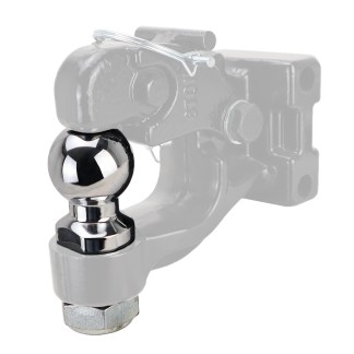 Shocker 2" Chrome Pintle Hitch Ball with 1-1/4" Diameter 2-1/4" Shank - Installed