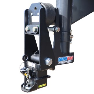 Shocker Gooseneck Air Hitch & 9" Offset Extension Coupler for 2-15/16 Ball - Round - Multi-Fit Stem Installed