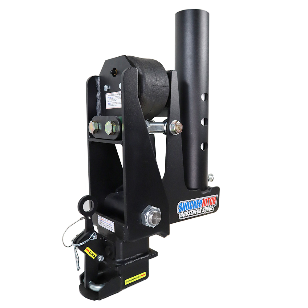 Gooseneck Air Ride Hitch & 9" Offset Extender Coupler - Round - Multi-Fit Stem