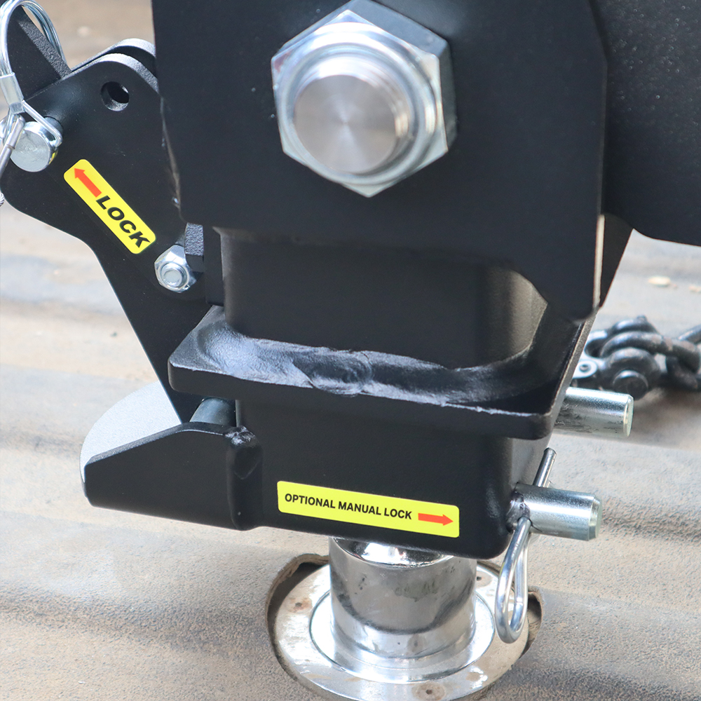 Patented Dual Latching Gooseneck 9" Offset Shift Lock Coupler Captures Both Sides of Ball