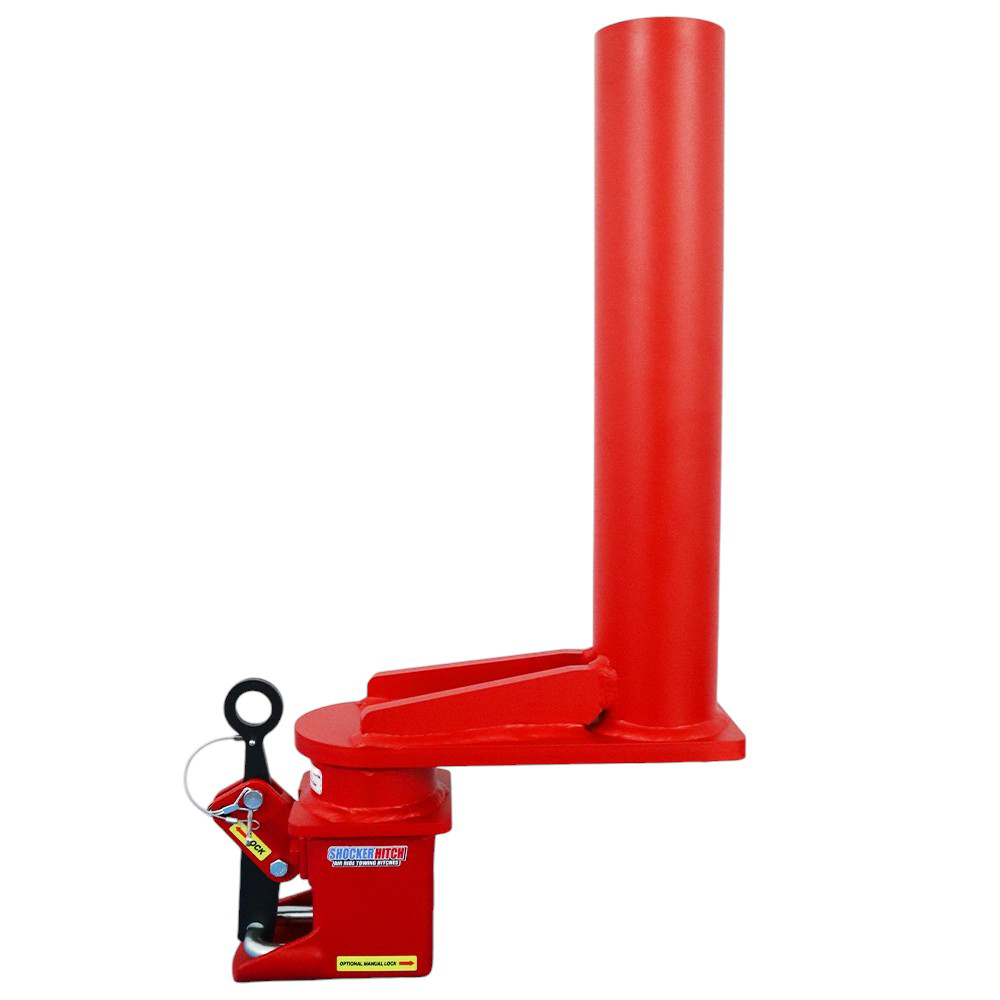 Shocker Gooseneck Stem & 9" Extender Shift Lock Coupler - Red - 4" Round Blank