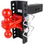 Shocker XR Hitch with Red Combo Ball- 10-Hole Channel - For 2-1/2" Receiver