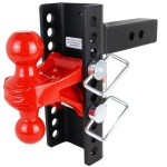 Shocker XR Hitch with Red Combo Ball- 10-Hole Channel - For 2" Receiver