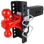 Shocker XR Hitch with Red Combo Ball- 10-Hole Channel - For 3" Receiver