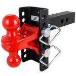 Shocker XR Hitch with Red Combo Ball- 8-Hole Channel - For 2" Receiver