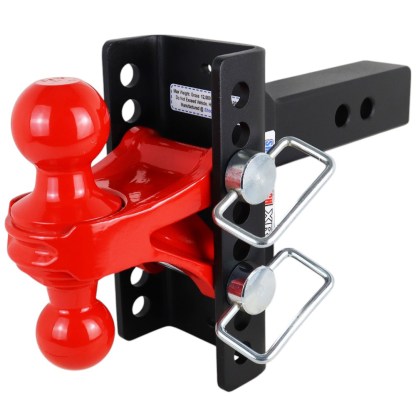 Shocker XR Hitch with Red Combo Ball- 8-Hole Channel - For 2" Receiver