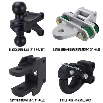 Shocker Hitch Farm Kit Mounts - (Black Combo Ball, Drawbar, Clevis Pin, Pintle SH-FTK2-BLK (2)