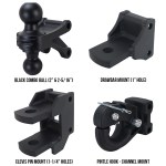 Shocker Hitch Farm Kit Mounts - (Black Combo Ball, Drawbar, Clevis Pin, Pintle SH-FTK-BLK