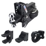 HD Max Black Air Hitch & Farm Mount Kit - Chrome Combo Ball, Pintle, Drawbar & Clevis