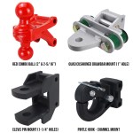 Shocker Farm Mount Kit - Red Combo Ball, Cushion Drawbar, Clevis Pin, Pintle SH-FTK2-RED
