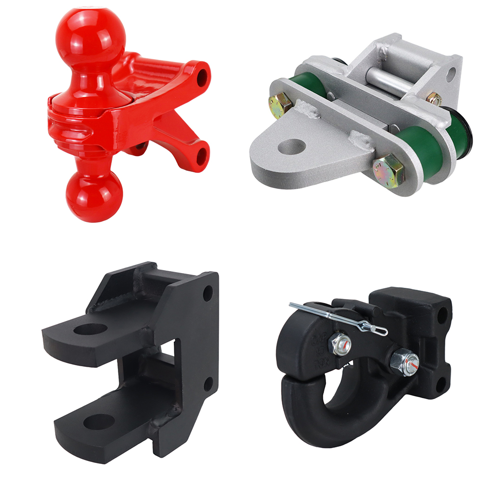Shocker Deluxe Farm Mounts Kit - (Red Combo Ball, Quad Cushion Drawbar, Clevis Pin, Pintle) SH-FTK2-RED